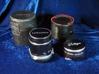 Miranda 28mm f/2.8 lens and Soligor 2X teleconverter
